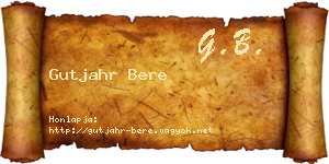Gutjahr Bere névjegykártya